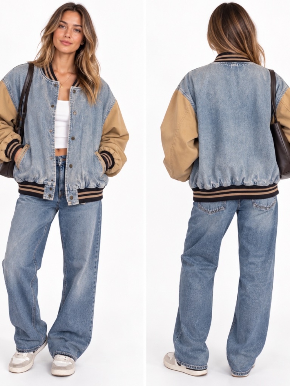Vintage Denim Bomber Jacket